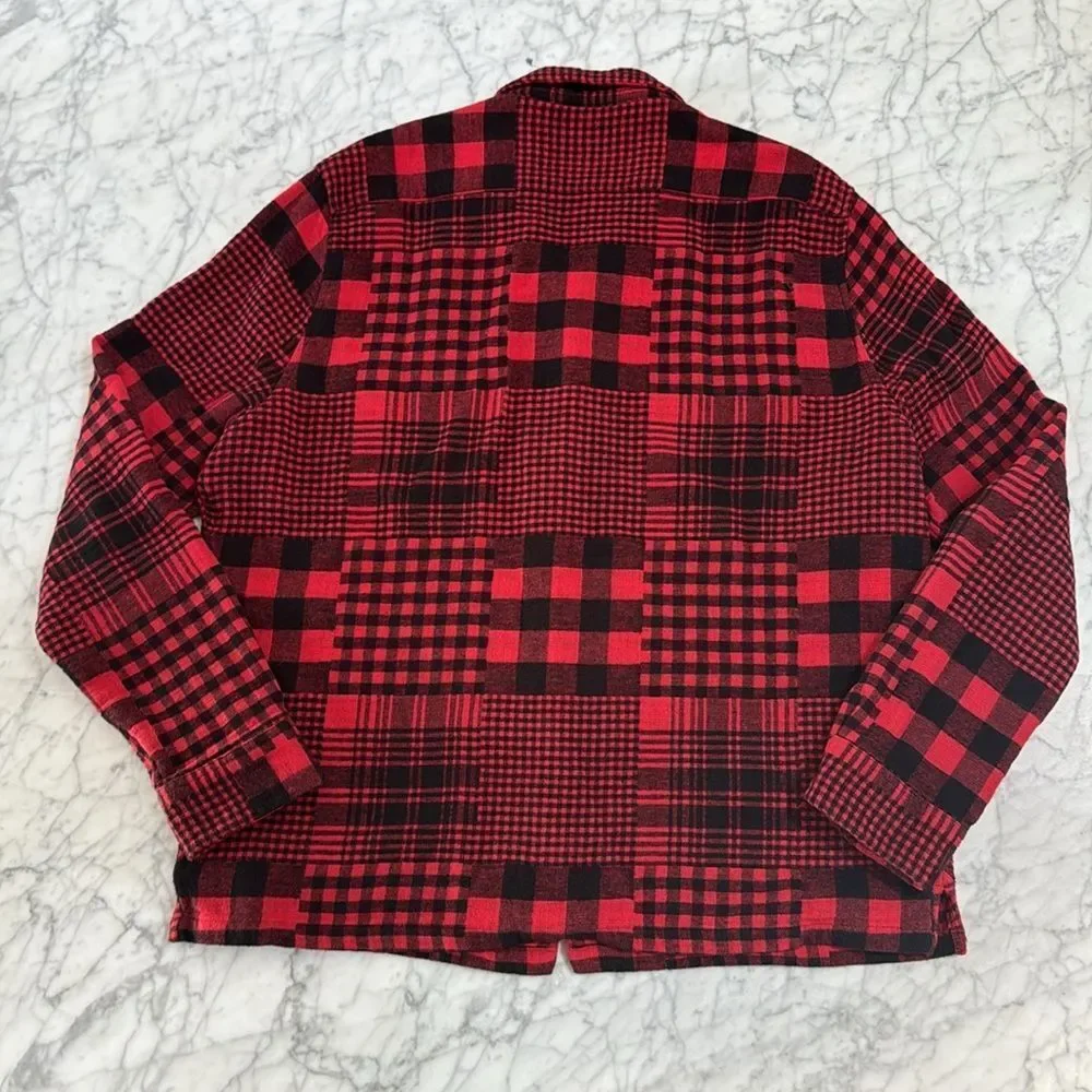 All Saints Brucker Plaid Shirt Jacket Mens XL